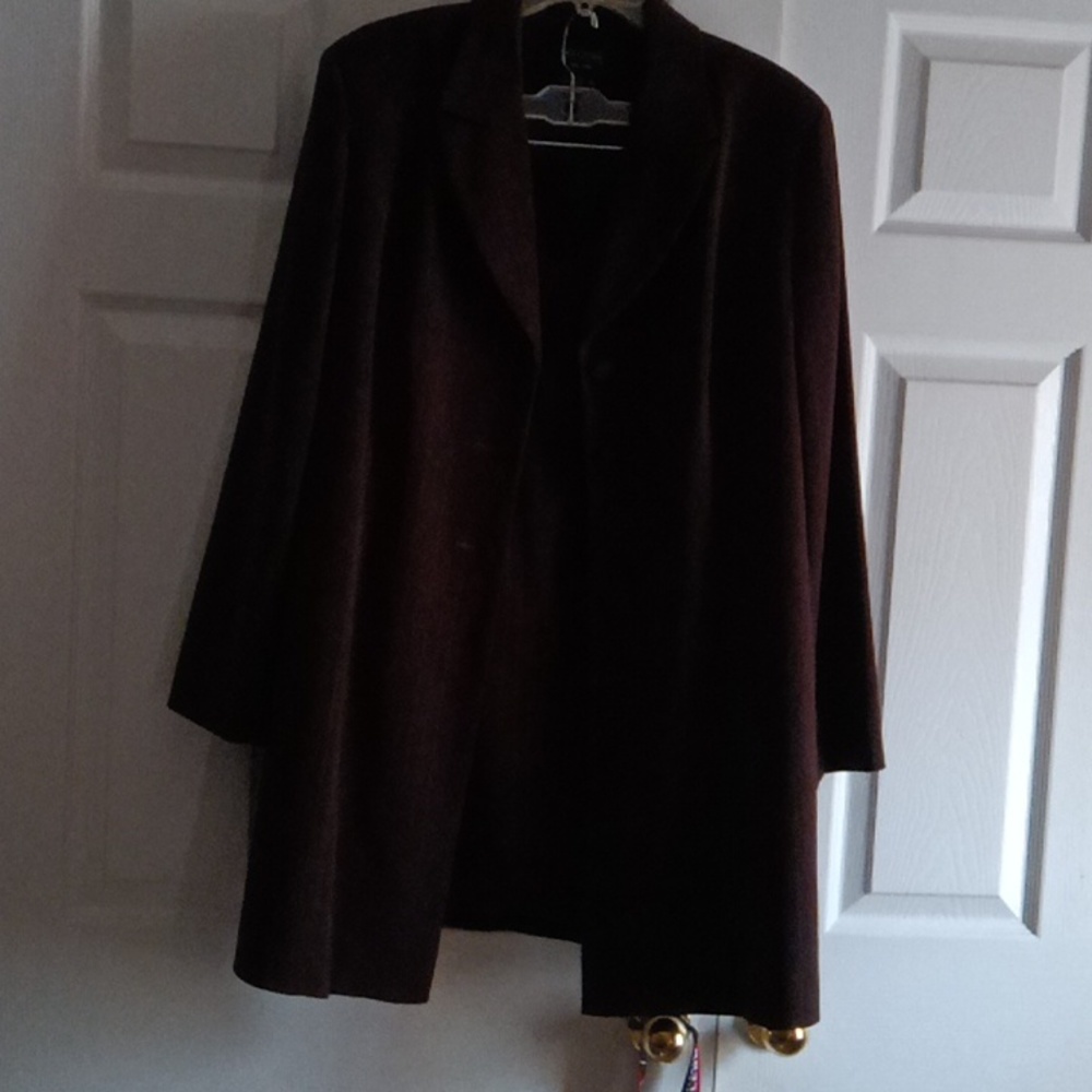 Brown pinstripe two-piece suit